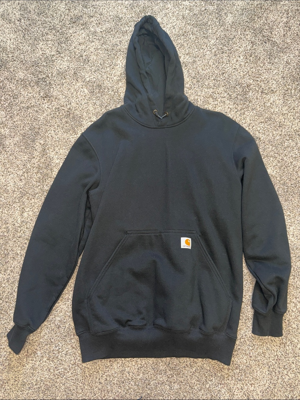 Carhartt Men’s Rain Defender Black Pullover Hoodie with Front Pocket